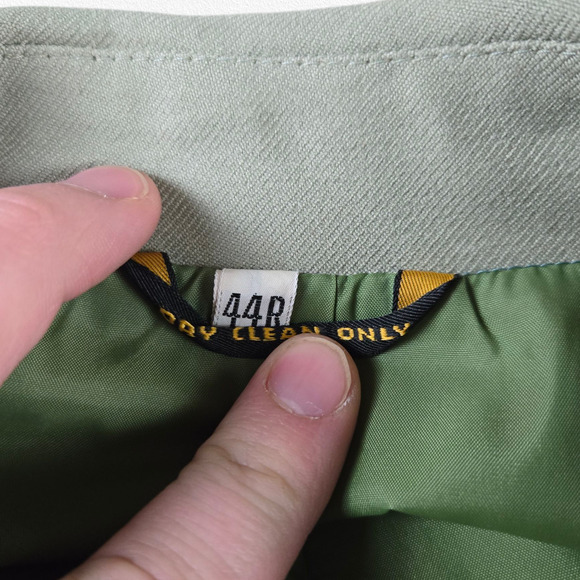 1960s Vintage Olive Drab Green Single Breasted Casual Car Coat Size 44R - Picture 4 of 11
